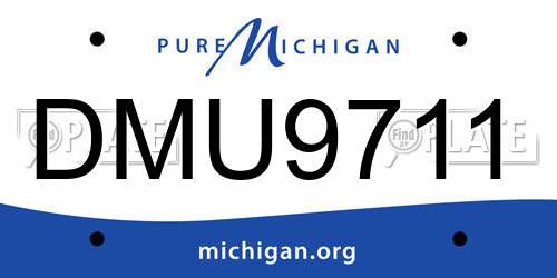 DMU9711 Michigan License Plate