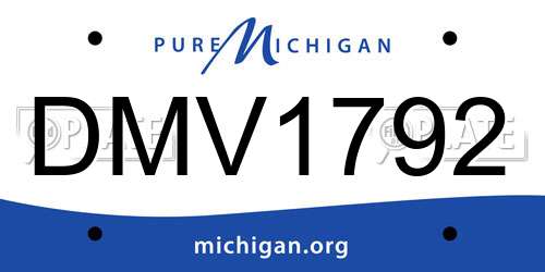 DMV1792 Michigan License Plate