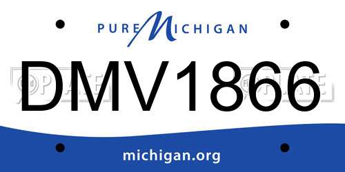 DMV1866 Michigan License Plate
