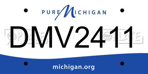 DMV2411 Michigan License Plate