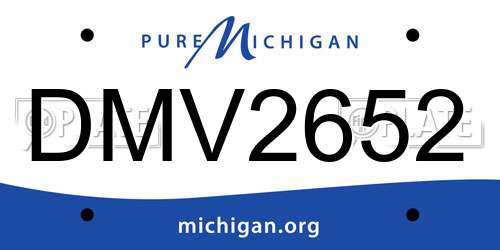 DMV2652 Michigan License Plate