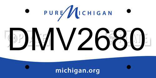 DMV2680 Michigan License Plate