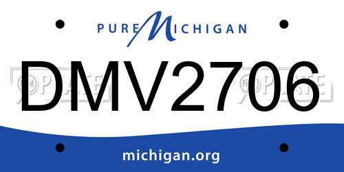 DMV2706 Michigan License Plate