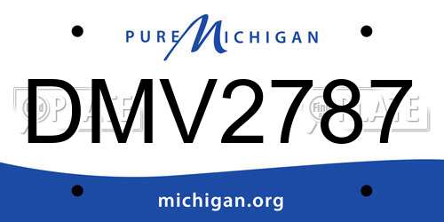DMV2787 Michigan License Plate