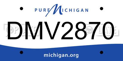DMV2870 Michigan License Plate
