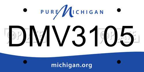 DMV3105 Michigan License Plate