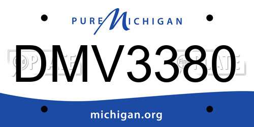 DMV3380 Michigan License Plate