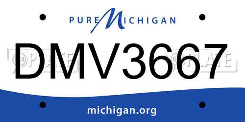 DMV3667 Michigan License Plate