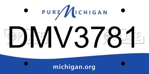 DMV3781 Michigan License Plate