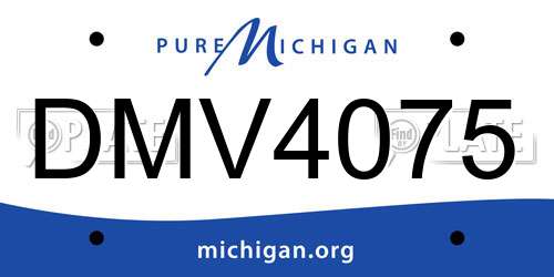 DMV4075 Michigan License Plate