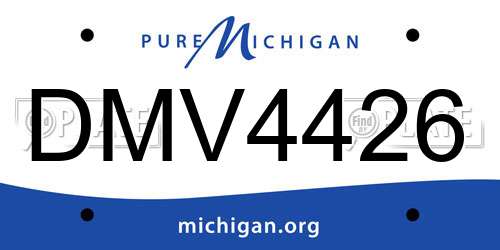 DMV4426 Michigan License Plate