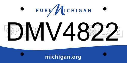 DMV4822 Michigan License Plate
