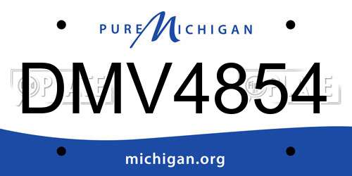 DMV4854 Michigan License Plate