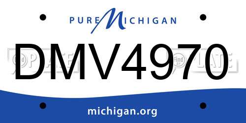 DMV4970 Michigan License Plate