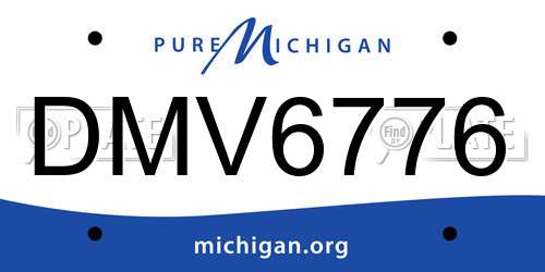 DMV6776 Michigan License Plate