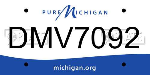 DMV7092 Michigan License Plate