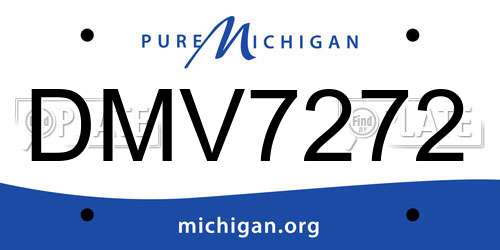 DMV7272 Michigan License Plate