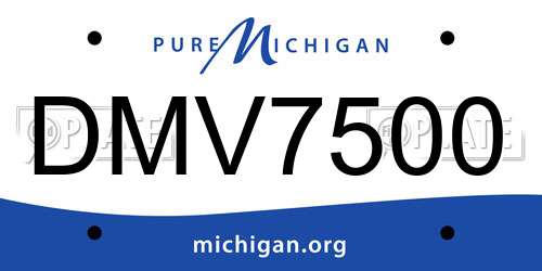DMV7500 Michigan License Plate