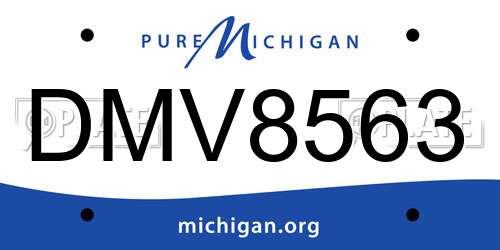 DMV8563 Michigan License Plate