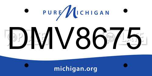DMV8675 Michigan License Plate