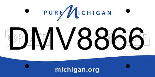 DMV8866 Michigan License Plate
