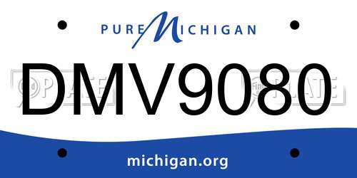 DMV9080 Michigan License Plate