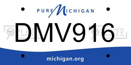 DMV916 Michigan License Plate