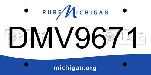 DMV9671 Michigan License Plate