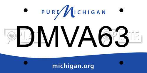 DMVA63 Michigan License Plate