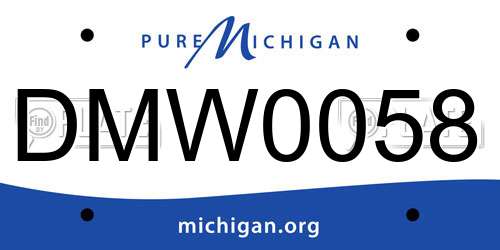 DMW0058 Michigan License Plate