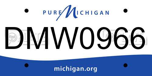 DMW0966 Michigan License Plate