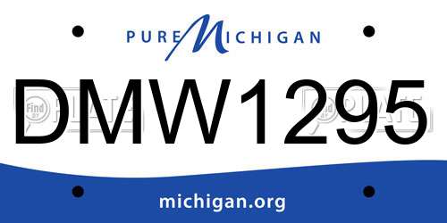 DMW1295 Michigan License Plate