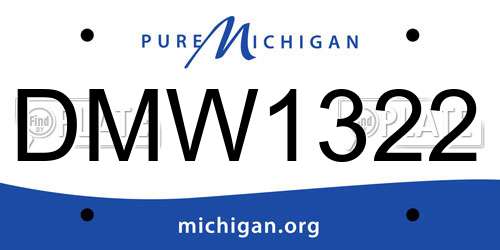 DMW1322 Michigan License Plate