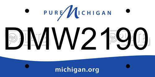 DMW2190 Michigan License Plate