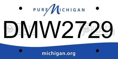 DMW2729 Michigan License Plate