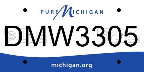 DMW3305 Michigan License Plate