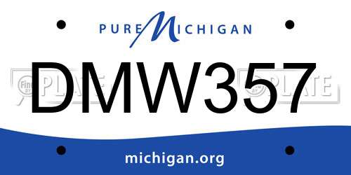 DMW357 Michigan License Plate