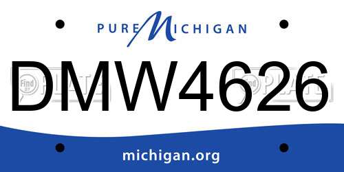 DMW4626 Michigan License Plate