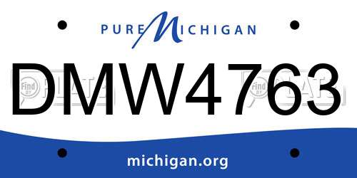 DMW4763 Michigan License Plate