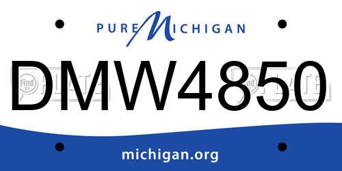 DMW4850 Michigan License Plate