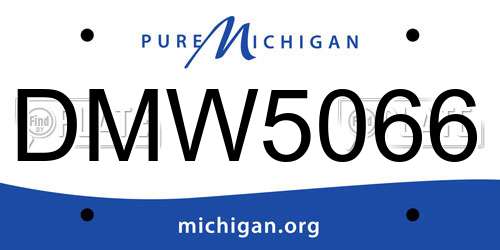 DMW5066 Michigan License Plate