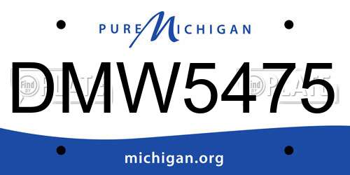 DMW5475 Michigan License Plate