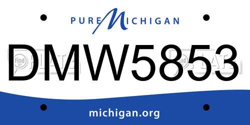 DMW5853 Michigan License Plate