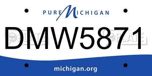 DMW5871 Michigan License Plate