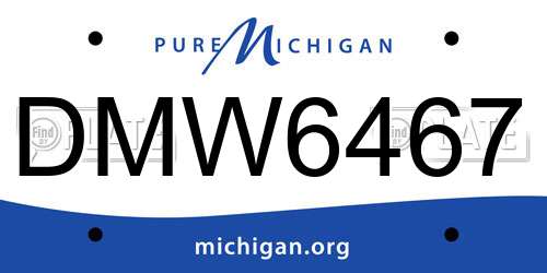 DMW6467 Michigan License Plate