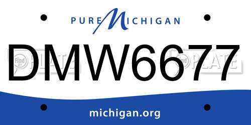 DMW6677 Michigan License Plate