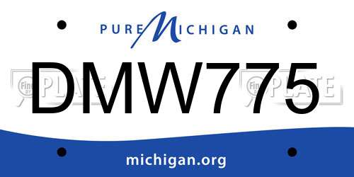 DMW775 Michigan License Plate