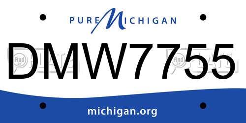 DMW7755 Michigan License Plate