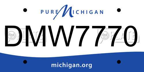 DMW7770 Michigan License Plate