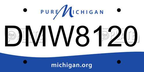 DMW8120 Michigan License Plate
